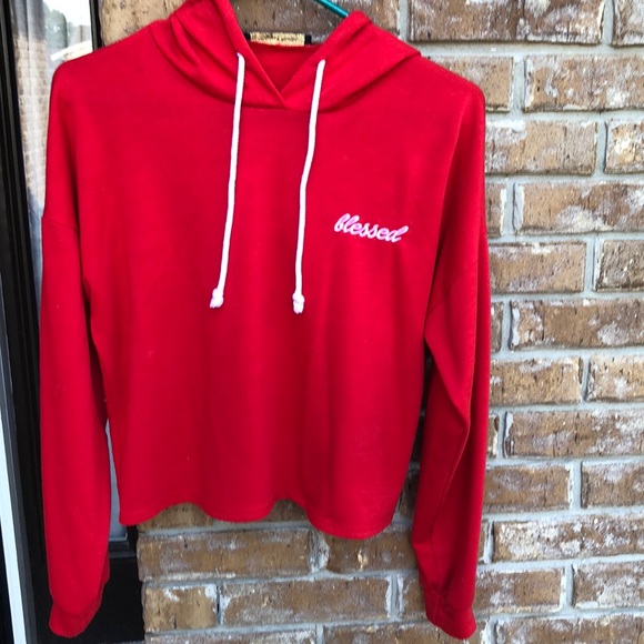 Tops - Blessed red hoodie